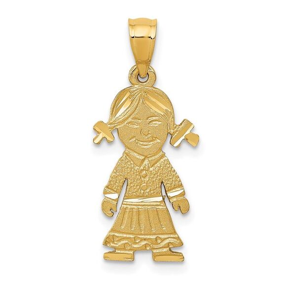 14k Yellow Gold Girl Charm